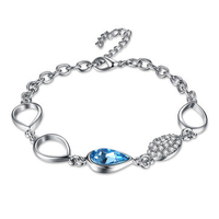 INALIS Platinum Bracelet Water Drop Crystal Bracelets for Women