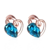 INALIS® Rose Gold Heart Shape Crystal Earrings for Women