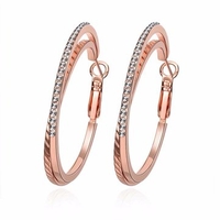 INALIS® Simple Big Circle Rhinestone Women Earrings