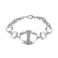 INALIS Simple Bracelet Hollow Oval Rhinestone Women Bracelet