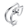 INALIS Simple Ring Zircon Bow Knot Women Ring Gift