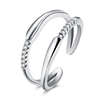 INALIS Simple Ring Zircon Two Layer Women Ring Wedding Gift