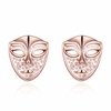 INALIS® Simple Style Rose Gold Mask Oil Drip Unisex Earrings