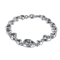 INALIS Sweet Bracelet Full Hollow Heart Rhinestone Luxury Bracelet