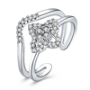 INALIS Sweet Luxury Ring Flower Zircon Two Layer Wedding Ring