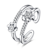 INALIS Sweet Ring Flower Zircon Elegant Ring for Wedding Gift
