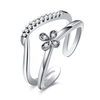 INALIS Sweet Ring Flower Zircon Two Layer Women Ring