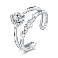 INALIS Sweet Ring Heart Zircon Luxury Elegant Ring