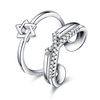 INALIS Sweet Ring Luxury Elegant Zircon Two Layer Star Ring