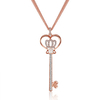 INALIS Trendy Rose Gold Plated Key Pendant Czech Diamond Long Necklace