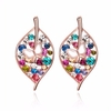 INALIS® Women Earrings Butterfly on Leaves Crystal Zircon Earrings