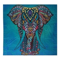 Indian Mandala Elephant Tapestry Wall Hanging Blanket Beach Towel Throw