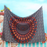 Indian Mandala Tapestry Wall Hanging Blanket Bohemian Bedspread Dorm Decor