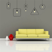 Industrial Retro Vintage Black Pendant Geometric Lamp Bar Hanging Ceiling Light Living Room Home Dec