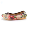 Ink Painting Bowknot Floded Roll Egg Portable Dance Ballet Flat Shoes