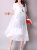 Ink Printed Layers Women Vintage Dress
