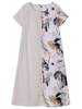 Ink Printed Splice Vintage Women Dress