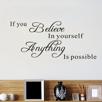 Inspirational Phrase If you believe in yourself Removable Vinyl Decal Art Mural Wall Stickers