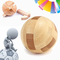 Intelligence Luban Lock Wooden Brain Teaser Puzzle Educational Toy Magic Ball
