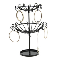 Iron Double Tray Rotating Circular Jewelry Display Holder