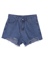 Irregular Burr Wide Leg Loose Denim Casual Women Shorts