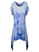 Irregular Hem Abstract Printed Casual Women Shirt
