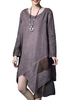 Irregular Hem Patchwork Solid Long Sleeve Loose Dress