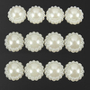 Ivory Flat Back Faux Pearl Flower Acrylic Beads Wedding Embellishment