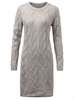 Jacquard Knee-Length Gray Long Sleeve Thick Split Knit Dress