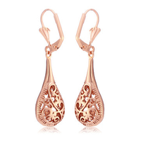 JASSY Luxury Earrings Rose Gold Flower Pattern Earrings