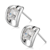 JASSY Luxury Earrings Zircon Silver Plated Ear Stud Earrings