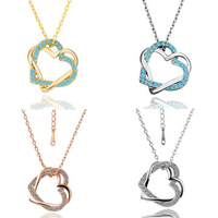 JASSY Sweet Necklace Heart Zircon Pendant Necklace