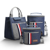 Jeans Insulated Lunch Bag Travel Picnic Tote Zipper Cooler Bag Food Box Organizer