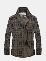 Jeep Rich Mens Large Size Long sleeved Plaid Loose Fit Cotton Casual Shirts