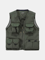 Jeep Rich Multi Pockets Sleeveless Mesh Vest Jacket Multi Functional Outdoor Photography Fishing Qui