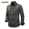 Jeep Rich Outdoor Casual Business Plaids Double Chest Pockets Dress Shirts for Men