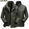 Jeep Rich Outdoor Water Resistant Two Piece Suit Thicken Multi Pockets Hooded for Men