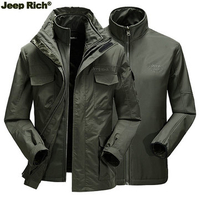 Jeep Rich Outdoor Water Resistant Two Piece Suit Thicken Multi Pockets Hooded for Men