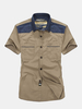 Jeep Rich Plus Size Summer Mens Casual Cotton Slim Fit Short Sleeve Cargo Shirts