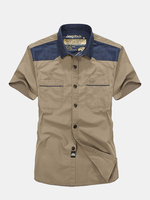 Jeep Rich Plus Size Summer Mens Casual Cotton Slim Fit Short Sleeve Cargo Shirts