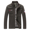 Jeep Rich Pure Cotton Armband Wash Stand Collar Chest Pocket Jacket for Men