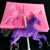 Jewelry Carousel Horse Silicone Fondant Cake Mold Chocolate Baking Mould XMAS Bakeware
