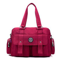 Jinqiaoer Ladies Casual Nylon Waterproof Bags Multiple Pocket Handbag Shoulder Bag