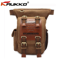 KAUKKO Men Vintage Canvas Waist Leg Bags Casual Outdoor Bags