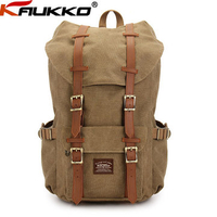 KAUKKO Men Women Retro Shoulder Bag Laptop Backpack Canvas Nylon Bag