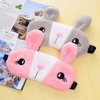 Kawaii Cartoon Solid Rabbit Face Shaped Eye Mask Relax Sleeping Eyepatch With Ice Pack