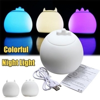 Kawaii Monster Shaped 7 Color Changeable LED Night Light Silicone Decorative Desk Lamp