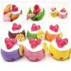 Kawaii Squishy Strawberry Puff Slow Rising Phone Bag Strap Pendent Collection Gift Toy
