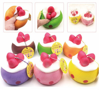 Kawaii Squishy Strawberry Puff Slow Rising Phone Bag Strap Pendent Collection Gift Toy