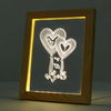 Kcasa FL-704 3D Photo Frame Illuminative LED Night Light Wooden Heart Desktop Decorative USB Lamp For Bedroom Art Decor Christmas Gifts